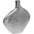 Floristik24 Decorative vase metal hammered flower vase silver 33x8x36cm