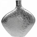 Floristik24 Decorative vase metal hammered flower vase silver 33x8x36cm