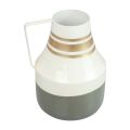 Floristik24 Vase metal handle decorative jug grey/cream/gold Ø17cm H23cm