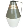 Floristik24 Vase metal handle grey/cream/gold vintage Ø19cm H31cm