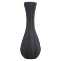 Floristik24 Vase black glass vase grooves flower vase glass Ø6cm H18cm