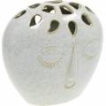 Floristik24 Vase with face cream, beige H18cm stoneware look 1p