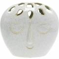 Floristik24 Vase with face cream, beige H18cm stoneware look 1p