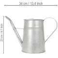 Galvanized decorative watering can, metal, grey, vintage look, 1.7L, H23cm, for stylish flower decorations &amp; planters | Floristik24.co.uk