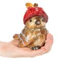 Ceramic Bird Figurine with Red Apple Hat for Autumn Decoration, 13cm | Floristik24.co.uk
