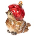 Ceramic Bird Figurine with Red