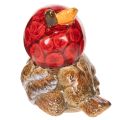 Ceramic Bird Figurine with Red