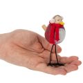 Set of 4 Winter Bird Figures with Scarf, 11cm, Red, White, and Black, Wooden and Metal Construction | Floristik24.co.uk