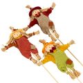 Decorative Scarecrow on Stick – 60cm, Fabric and Straw, Multicolour, Indoor Autumn Decoration | Floristik24.co.uk