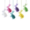 Floristik24 Honeycomb Easter bunnies standing for hanging colored 5×3×8cm 6pcs