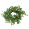 Floristik24 Artificial juniper wreath, juniper wreath, cones Ø25cm
