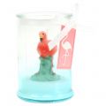 Floristik24 Lantern glass with flamingo candle 9cm