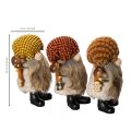 Set of 3 Scandinavian Gnome Figures with Beards and Hats, 10cm, Felt and Plastic | Floristik24.co.uk