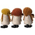 Set of 3 Scandinavian Gnome Figures with Beards and Hats, 10cm, Felt and Plastic | Floristik24.co.uk