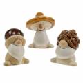 Floristik24 Ceramic figurine set forest gnomes autumn fruits 6 - 6.3cm brown / yellow 3pcs