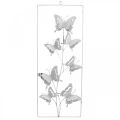 Floristik24 Butterfly Hanging Art Spring Metal Wall Art Shabby Chic White Silver H47.5cm
