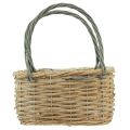 Floristik24 Wicker basket plant bag basket natural gray 21x10x12cm