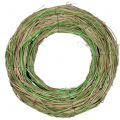 Bast wreath with willow natural/green Ø40cm