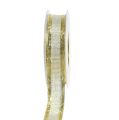 Floristik24 Christmas ribbon with wire edge Gold 25mm 20m