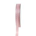Floristik24 Christmas ribbon pink with stars 10mm 25m
