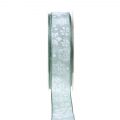Floristik24 Christmas ribbon mint with snowflake 25mm 20m