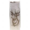 Floristik24 Christmas ribbon nature with deer motif 40mm 20m