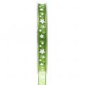 Floristik24 Christmas ribbon organza green with star 10mm 20m