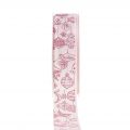 Floristik24 Deco ribbon pink with Christmas motive 25mm 18m