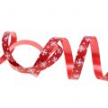Floristik24 Christmas ribbon red with snowflake 10mm 100m
