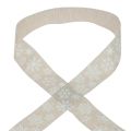 Floristik24 Christmas ribbon snowflake beige gift ribbon 35mm 15m