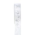 Floristik24 Christmas ribbon white with snowflake silver 25mm 20m