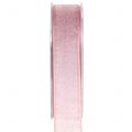 Floristik24 Christmas ribbon with mica pink 25mm 20m