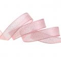 Floristik24 Christmas ribbon with mica pink 25mm 20m