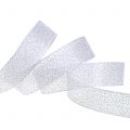 Floristik24 Christmas ribbon with mica white 25mm 20m