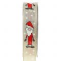 Floristik24 Christmas ribbon with Santa Nature 25mm 20m