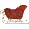 Floristik24 Christmas decoration deco sleigh Christmas sleigh red/gold 30×12.5×20cm