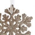 Floristik24 Christmas pendant mix with glitter light gold 3pcs