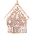 Set of 4 Christmas Ornaments in Gingerbread Look – Reindeer, Gingerbread Man, House, Snowflake – 7cm – Plastic – Brown and White | Floristik24.co.uk