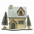Floristik24 Christmas house with LED lighting nature, glitter wood 20 × 17 × 15cm