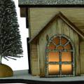 Floristik24 Christmas house with LED lighting nature, glitter wood 20 × 17 × 15cm