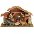 Floristik24 Christmas crib with figures Crib Christmas decoration set 40×13×23.5cm