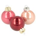 Floristik24 Glass Christmas Baubles 3cm Set of 22 in Pink and Red Shades