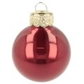Glass Christmas Baubles 3cm Set of 22 in Pink and Red Shades | Floristik24.co.uk
