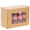 Glass Christmas Baubles 3cm Set of 22 in Pink and Red Shades | Floristik24.co.uk