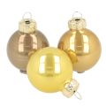 Floristik24 Mini Glass Christmas Baubles Set 3cm, Copper, Orange & Gold, 22 Pieces