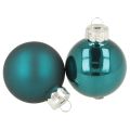 Floristik24 Glass Christmas Baubles 4cm Matte and Glossy Blue Set of 24 Indoor Decoration