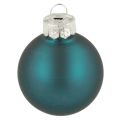 Glass Christmas Baubles 4cm Matte and Glossy Blue Set of 24 Indoor Decoration | Floristik24.co.uk