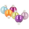 Floristik24 Set of 24 Colourful Glass Christmas Baubles, 40mm, Glossy Finish