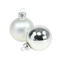 Floristik24 Christmas ball Ø4cm silver gloss/matt 24pcs