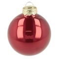 Glass Christmas Baubles Set 24 Pieces 6cm Red and Pink | Floristik24.co.uk